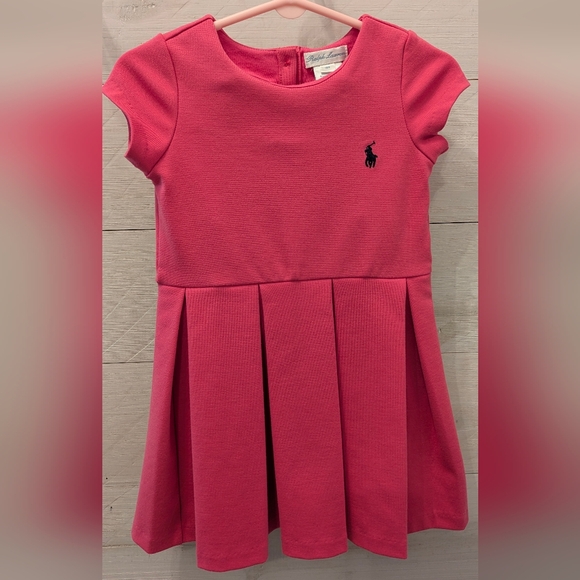 Ralph Lauren Other - 🏇🏼 Ralph Lauren Toddler Girl's Bright Pink Pleated Dress; Size: 18 Months